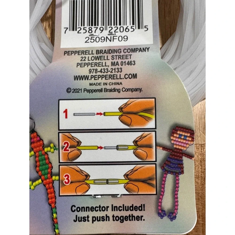 Pepperell Crafts Frosted Pony Bead Lacing 60ft Jewelry Stringing Tube 2167914